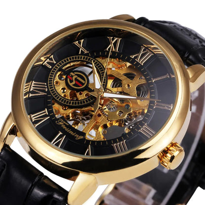 Men's Stylish Vintage Hollow Mechanical Watch